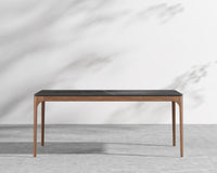 Coppola Dining Table - Black Pietra Ceramic, Walnut Acacia