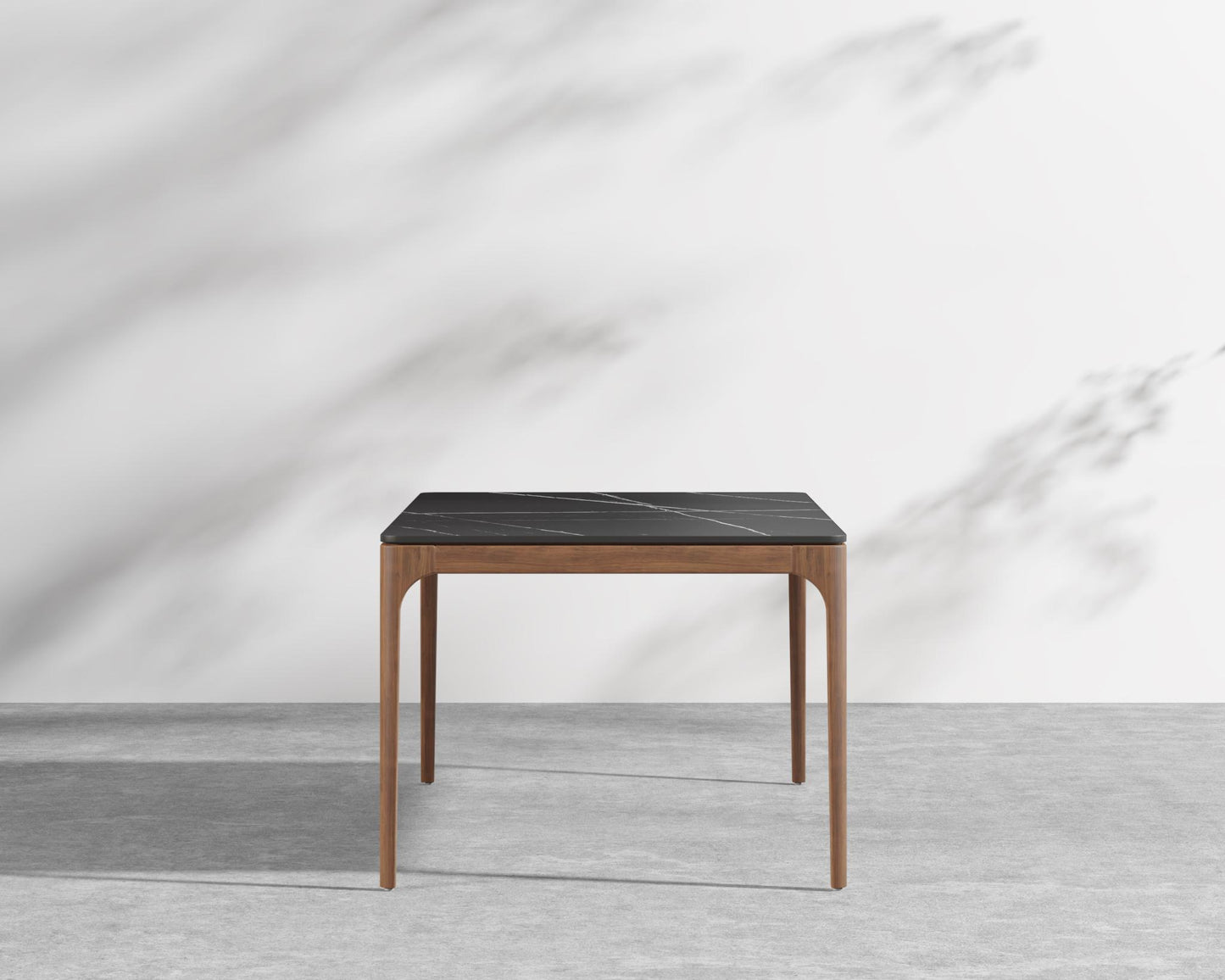 Coppola Dining Table - Black Pietra Ceramic, Walnut Acacia
