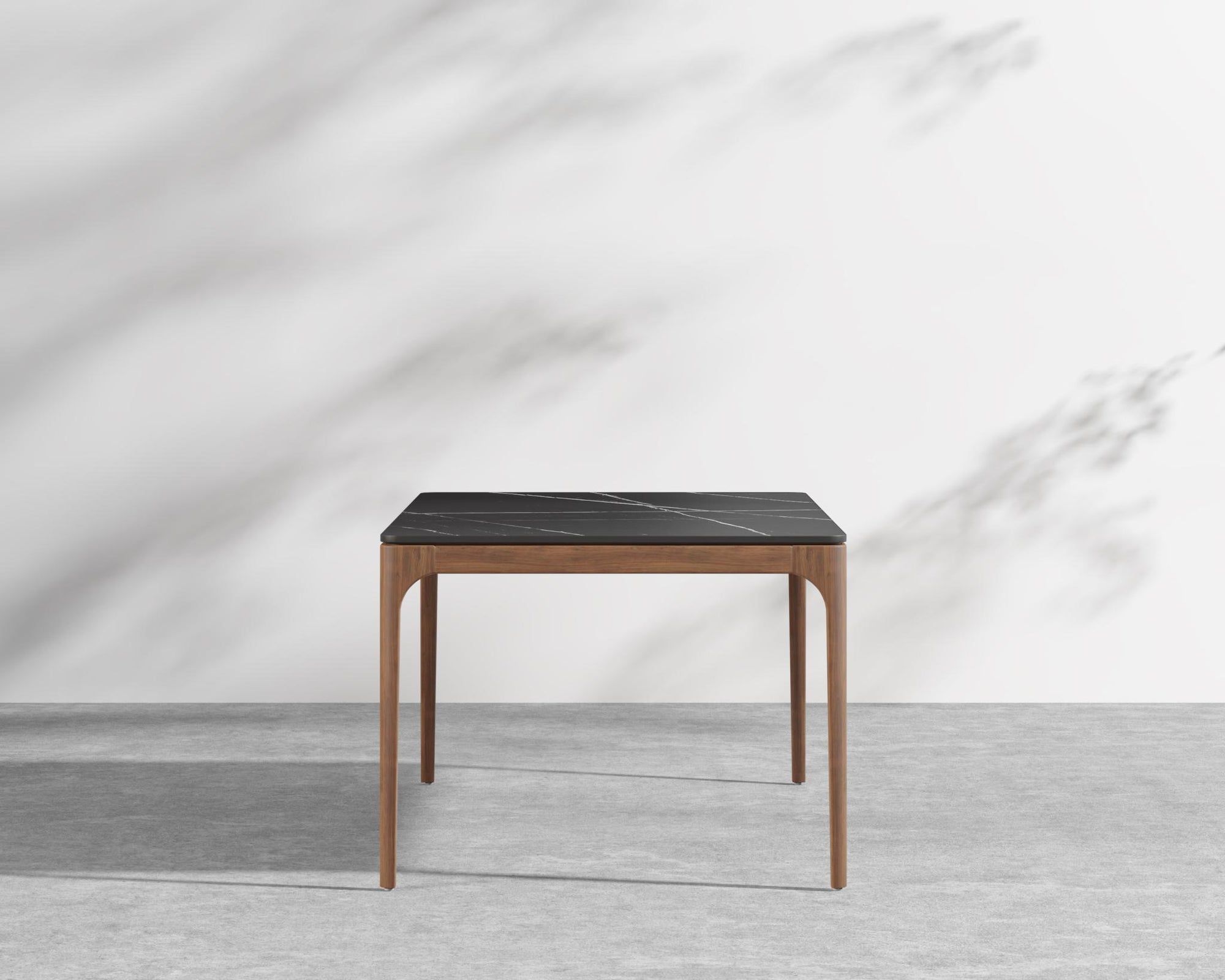 Coppola Dining Table - Black Pietra Ceramic, Walnut Acacia