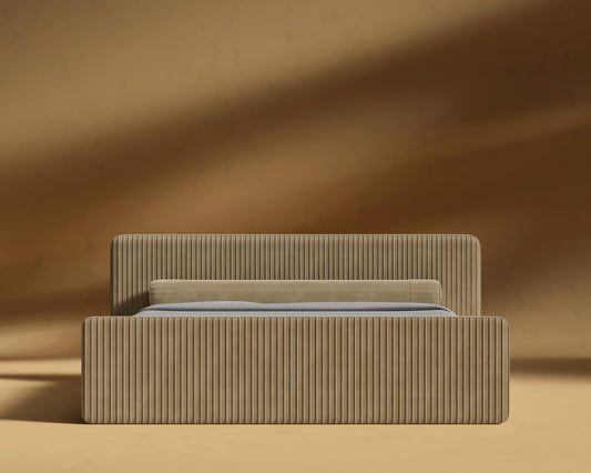 Dalina Bed - Queen, Plush Velvet - Dune