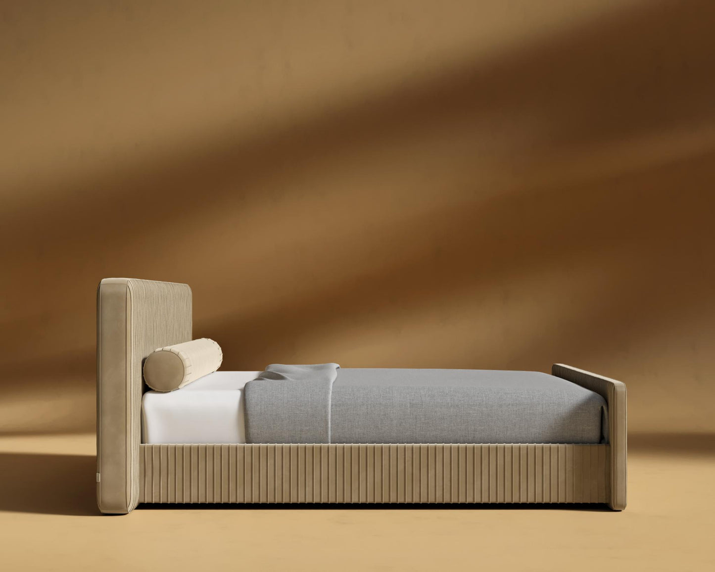 Dalina Bed - Queen, Plush Velvet - Dune