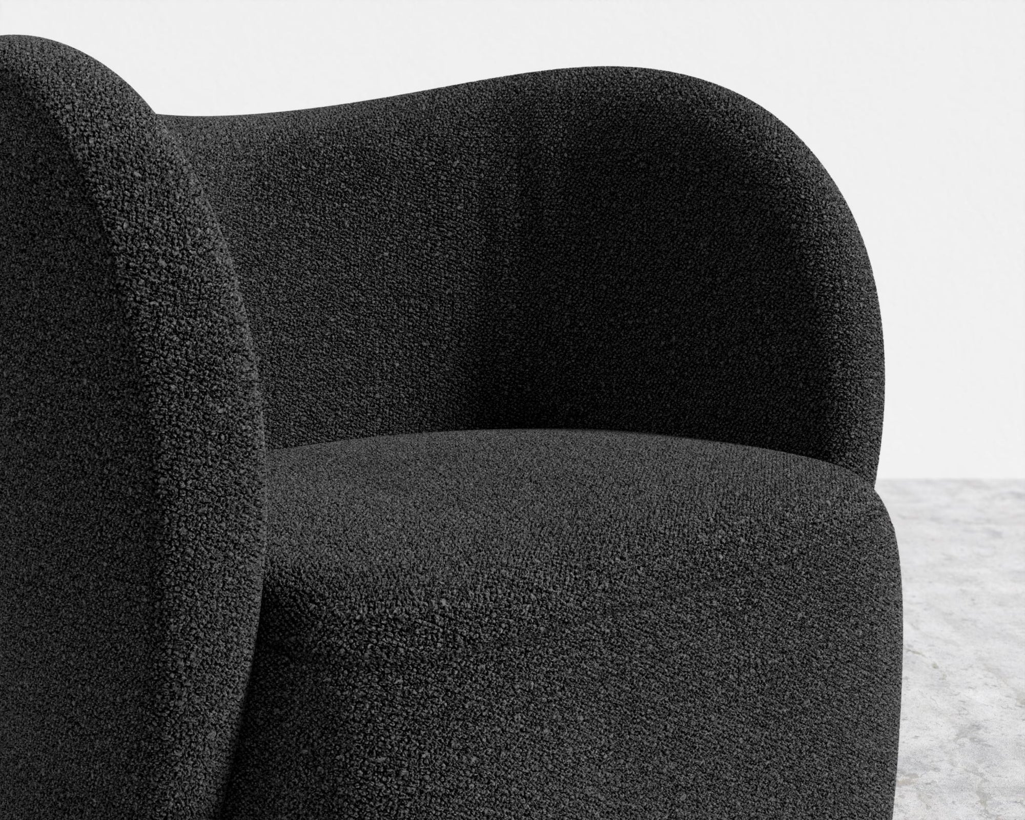 Diane Lounge Chair - Chatou Bouclé - Caviar