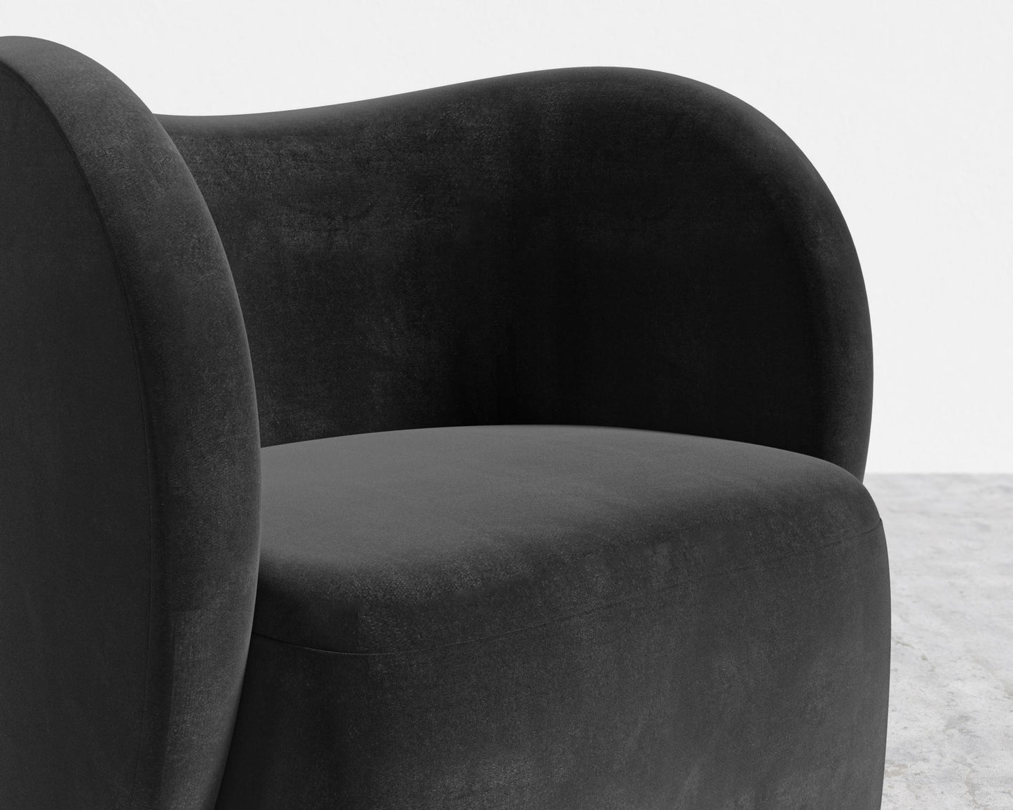 Diane Lounge Chair - Plush Velvet - Black