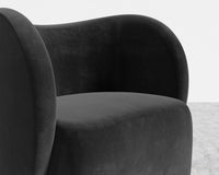 Diane Lounge Chair - Plush Velvet - Black