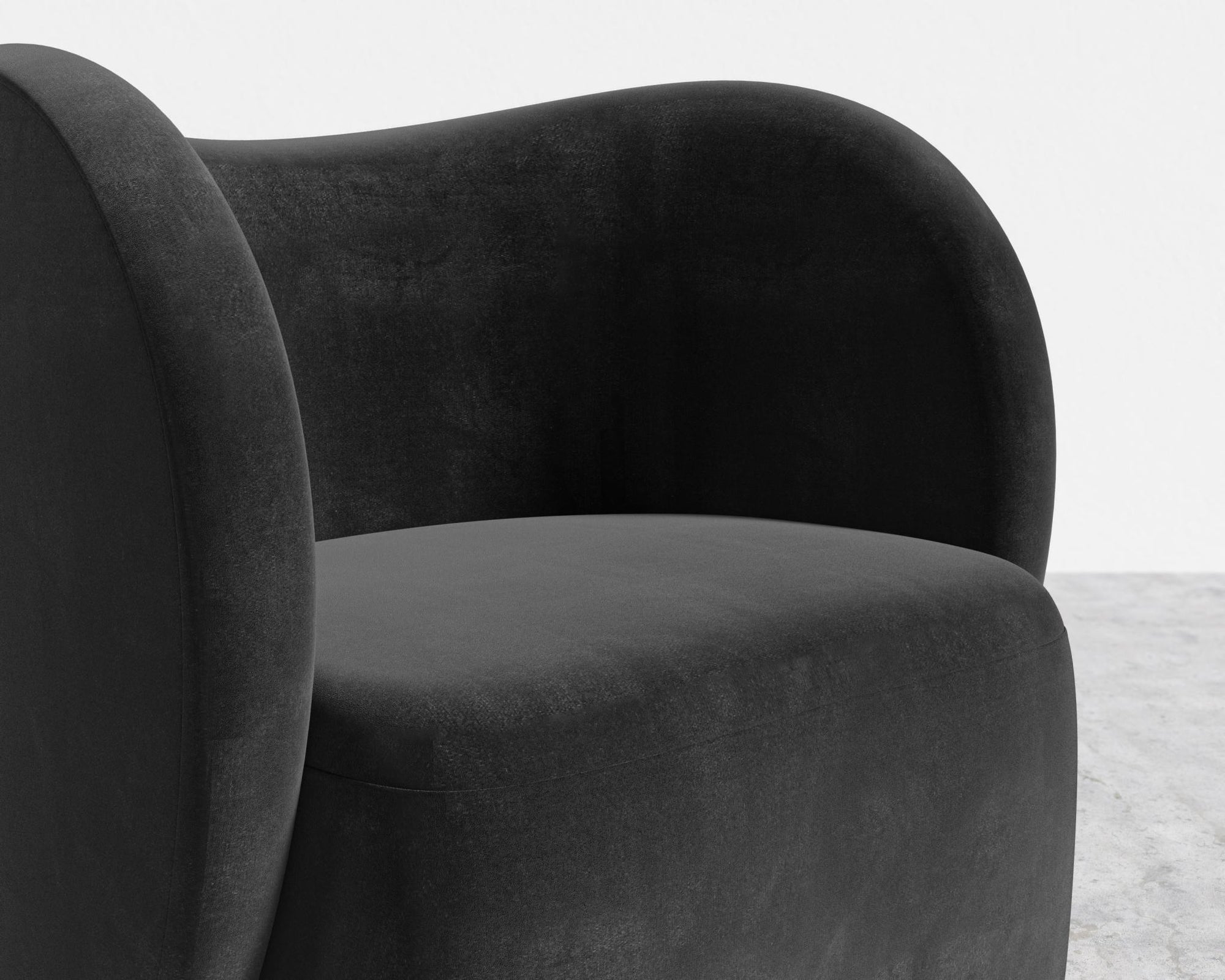 Diane Lounge Chair - Plush Velvet - Black