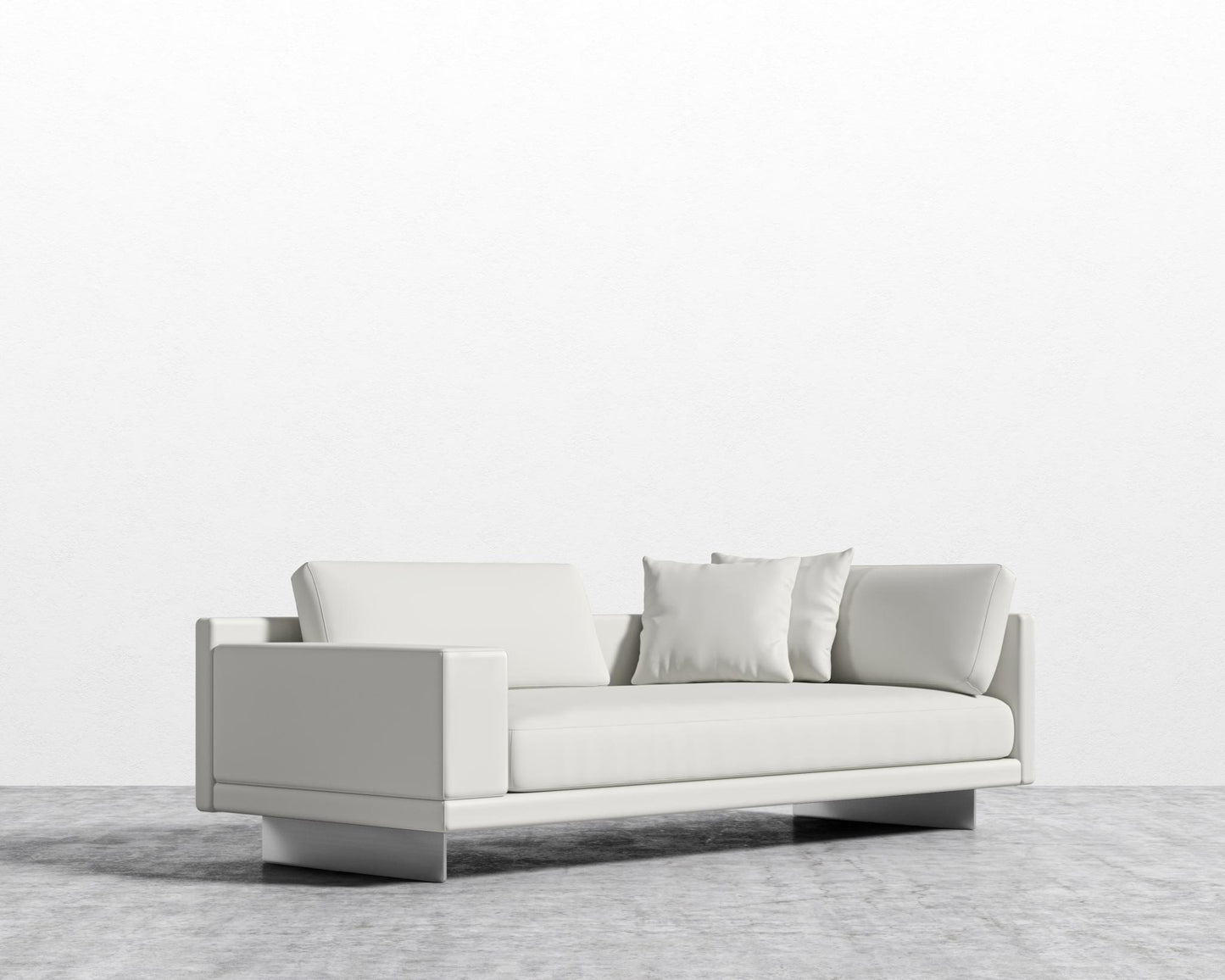 Dresden Left Arm Sofa - Trento Microfiber Leather - Trento Eggshell, Brushed Steel - Dresden