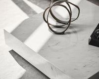 Liza Coffee Table - Marble - 40" x 40" | 102 x 102cm, Matte Black - Liza Coffee Table, White Carrara Marble