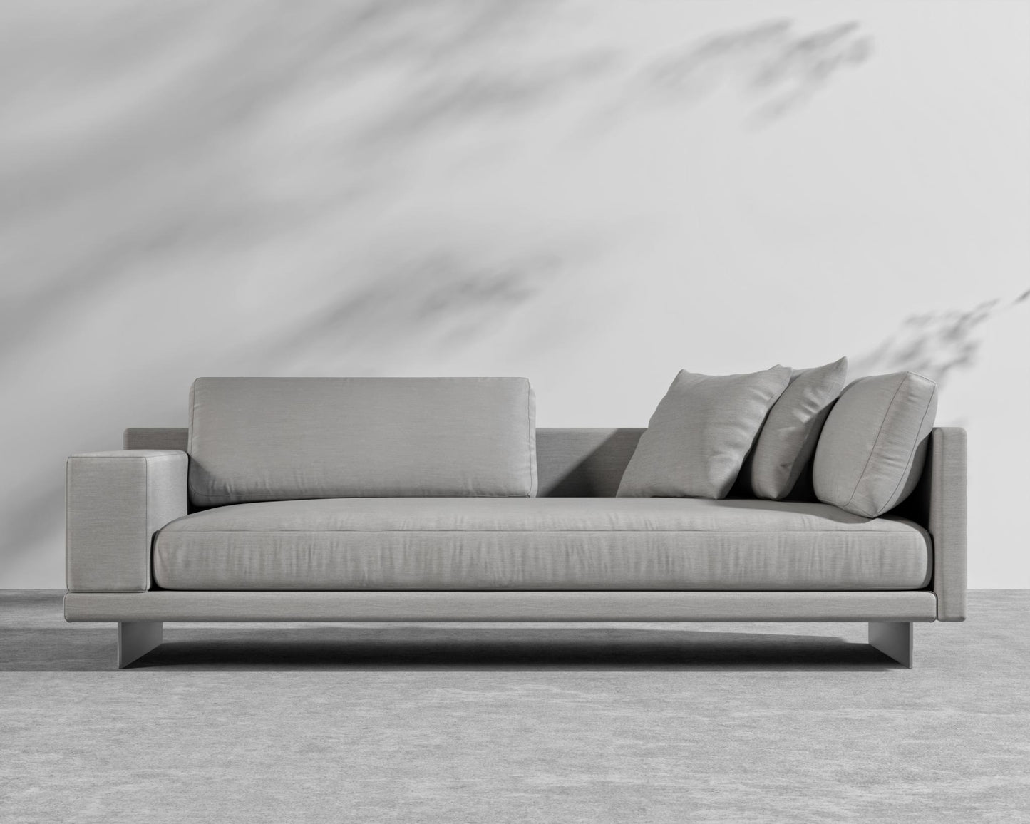 Dresden Outdoor Left Arm Sofa - Brushed Steel - Dresden Outdoor, Outdoor Fabric - Encino