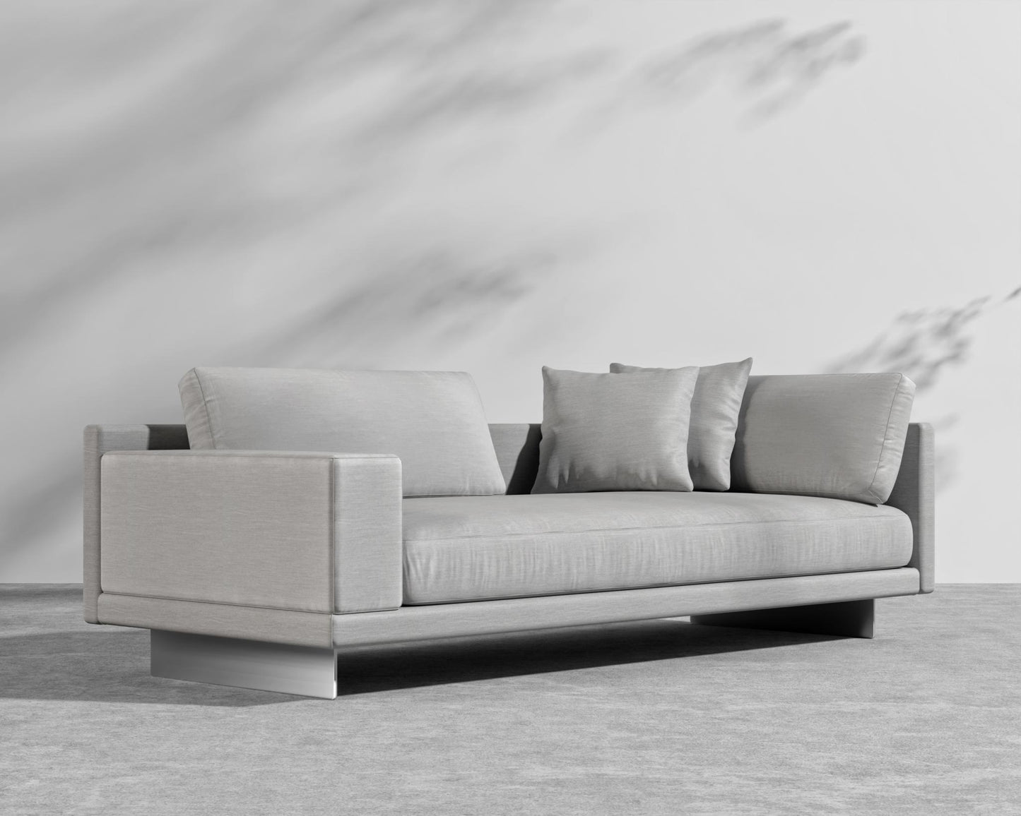 Dresden Outdoor Left Arm Sofa - Brushed Steel - Dresden Outdoor, Outdoor Fabric - Encino