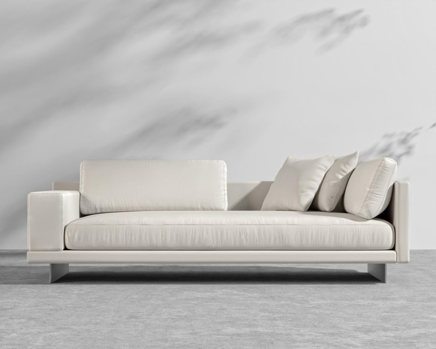 Dresden Outdoor Left Arm Sofa - Brushed Steel - Dresden Outdoor, Outdoor Fabric - Palisades