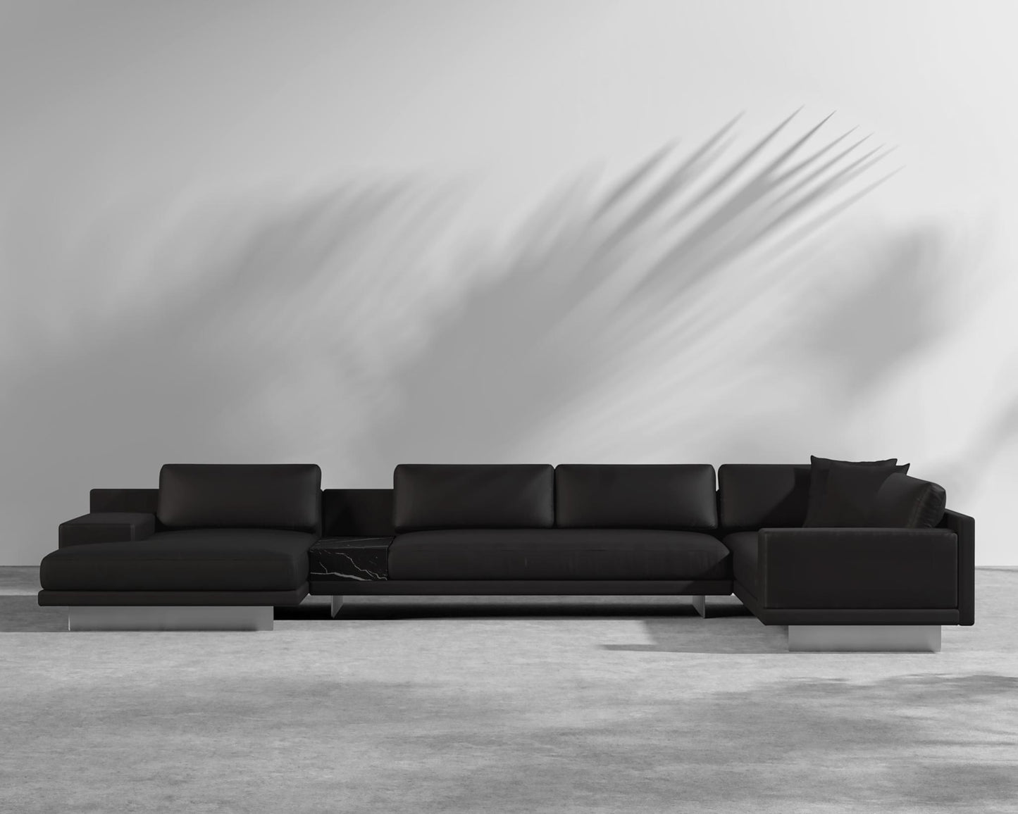 Dresden Outdoor Modular Sectional - Brushed Steel - Dresden Outdoor, Armrest, Left-Hand-Facing, Outdoor Fabric - Arcadia