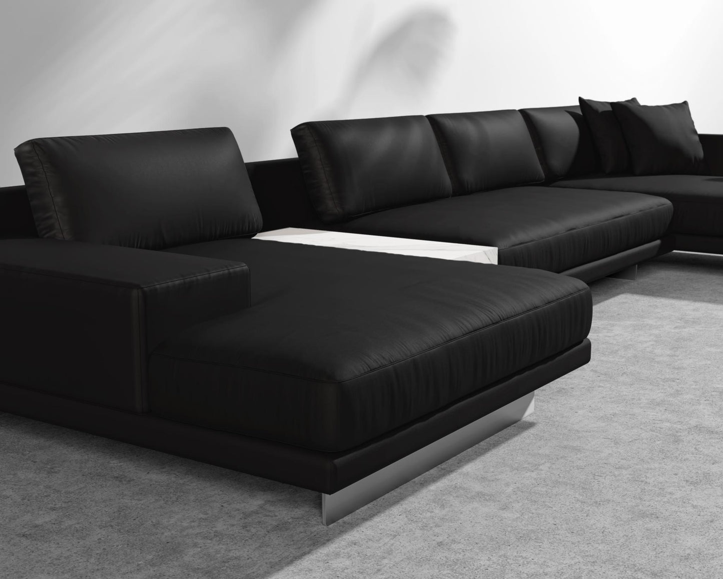 Dresden Outdoor Modular Sectional - Brushed Steel - Dresden Outdoor, Armrest, Left-Hand-Facing, Outdoor Fabric - Arcadia