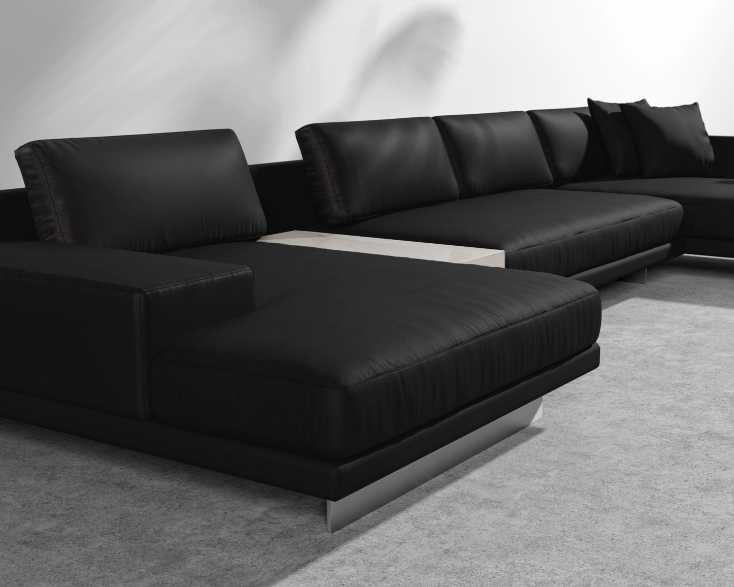 Dresden Outdoor Modular Sectional - Brushed Steel - Dresden Outdoor, Armrest, Left-Hand-Facing, Outdoor Fabric - Arcadia