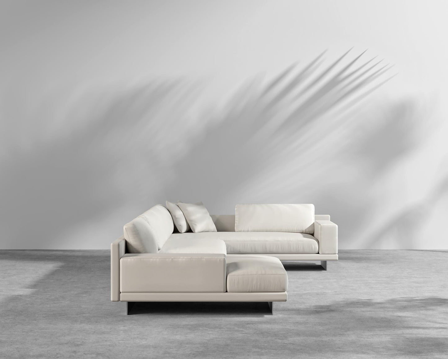 Dresden Outdoor Modular Sectional - Brushed Steel - Dresden Outdoor, Armrest, Left-Hand-Facing, Outdoor Fabric - Palisades