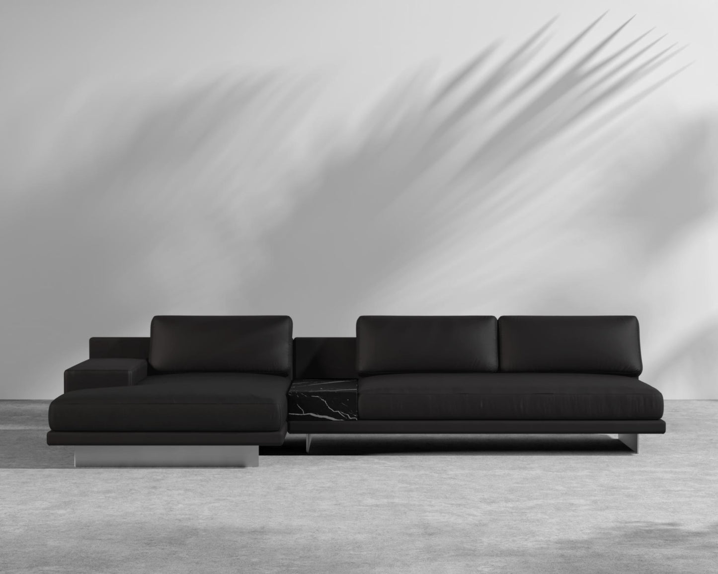 Dresden Outdoor Sectional Sofa - Brushed Steel - Dresden Outdoor, Armrest, Left-Hand-Facing, Outdoor Fabric - Arcadia