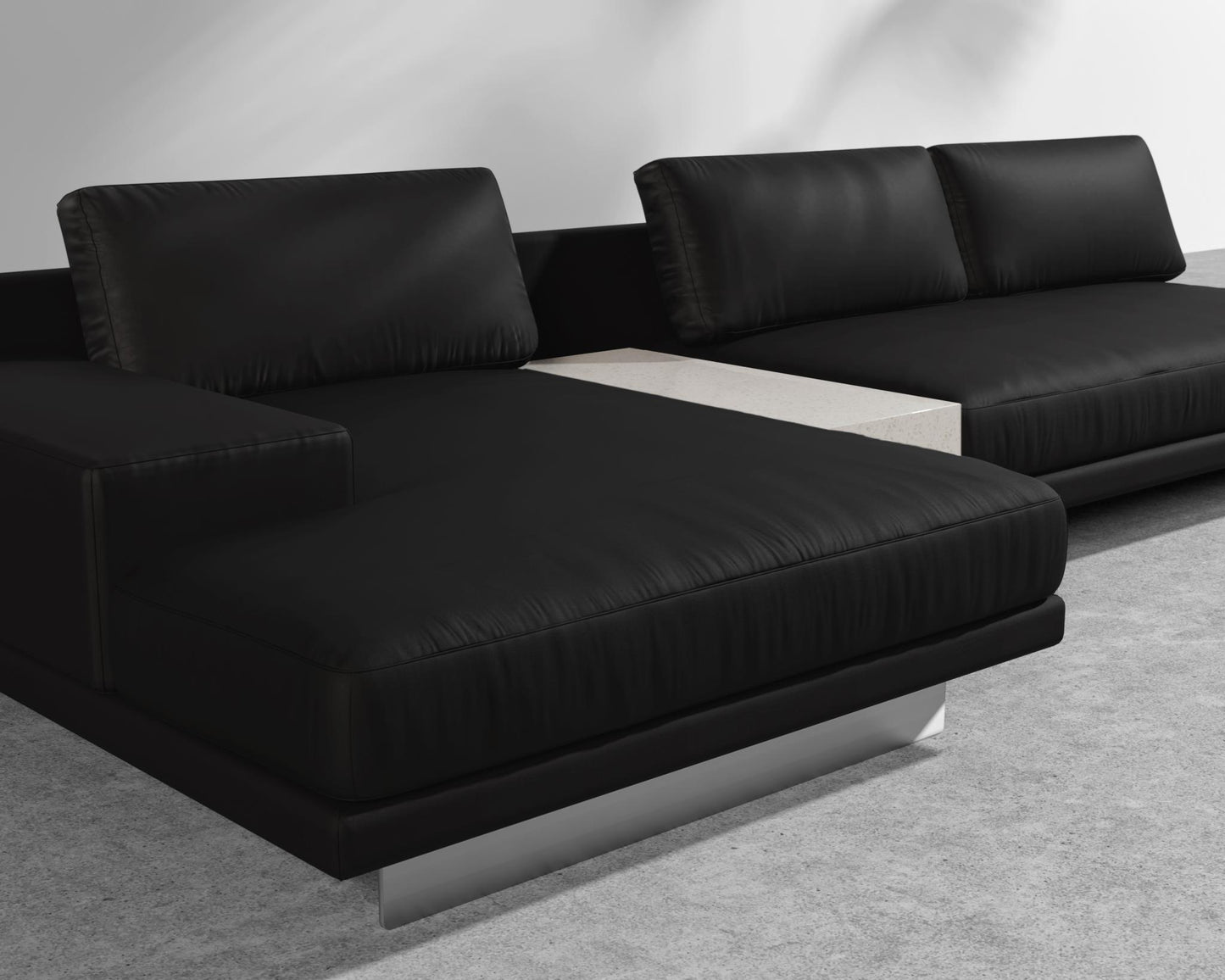 Dresden Outdoor Sectional Sofa - Brushed Steel - Dresden Outdoor, Armrest, Left-Hand-Facing, Outdoor Fabric - Arcadia