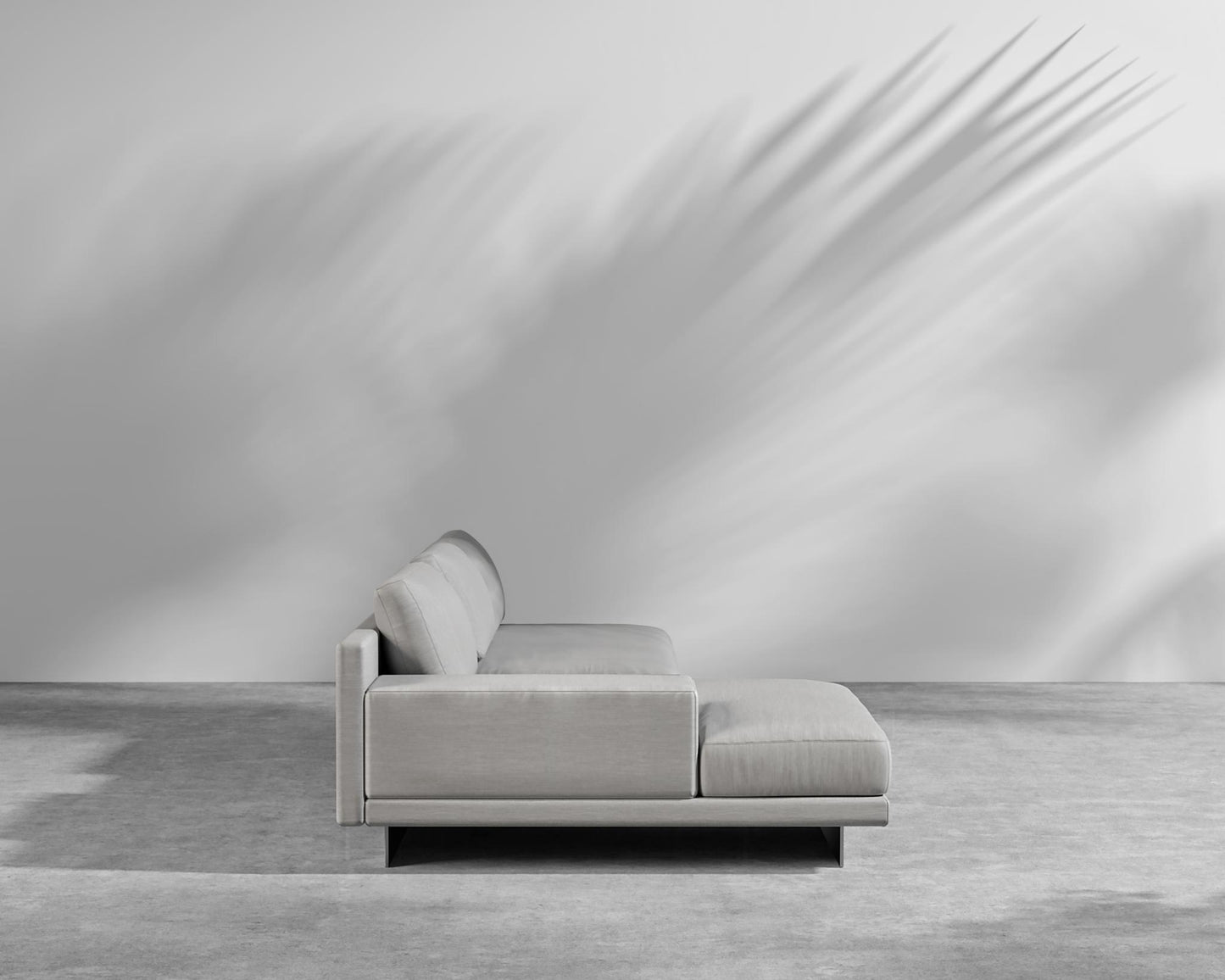 Dresden Outdoor Sectional Sofa - Brushed Steel - Dresden Outdoor, Armrest, Left-Hand-Facing, Outdoor Fabric - Encino