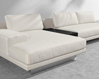Dresden Outdoor Sectional Sofa - Brushed Steel - Dresden Outdoor, Armrest, Left-Hand-Facing, Outdoor Fabric - Palisades