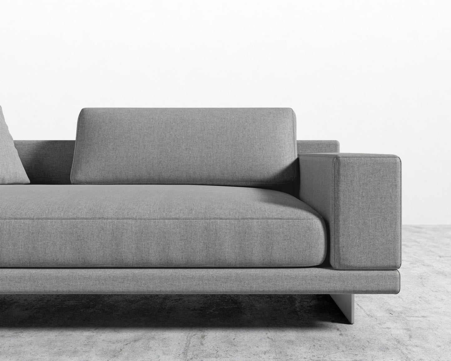 Dresden Right Arm Sofa - Modern Felt - Malmo, Brushed Steel - Dresden