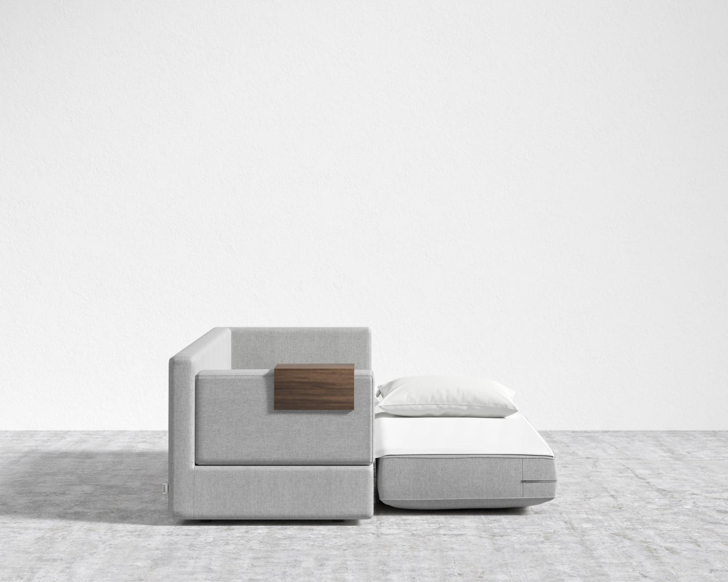 Dresden Sleeper Sofa - Walnut Side Table, Modern Felt - Malmo
