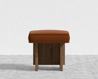Echo Stool by Maria Sharapova - Faux Mohair - Cognac, Natural Acacia