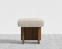 Echo Stool by Maria Sharapova - Natural Acacia, Shearling - Almond
