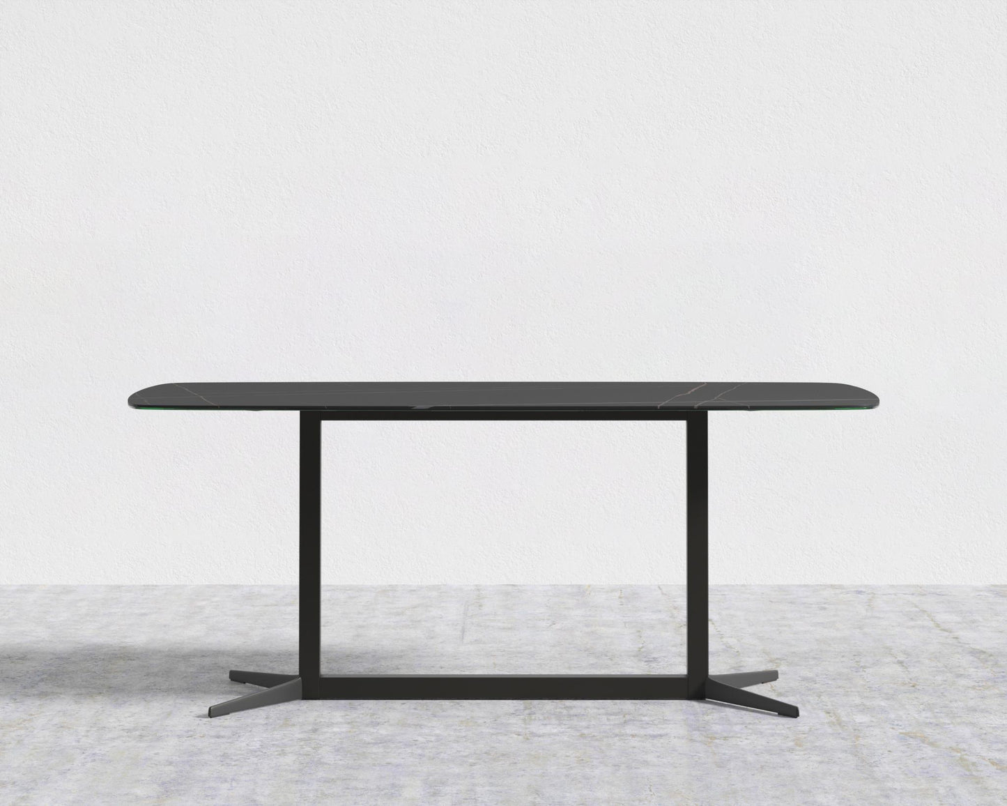 Elaine Dining Table - Black - Elaine Outdoor, Black Pietra Ceramic w/ Tempered Glass, 71" | 180cm
