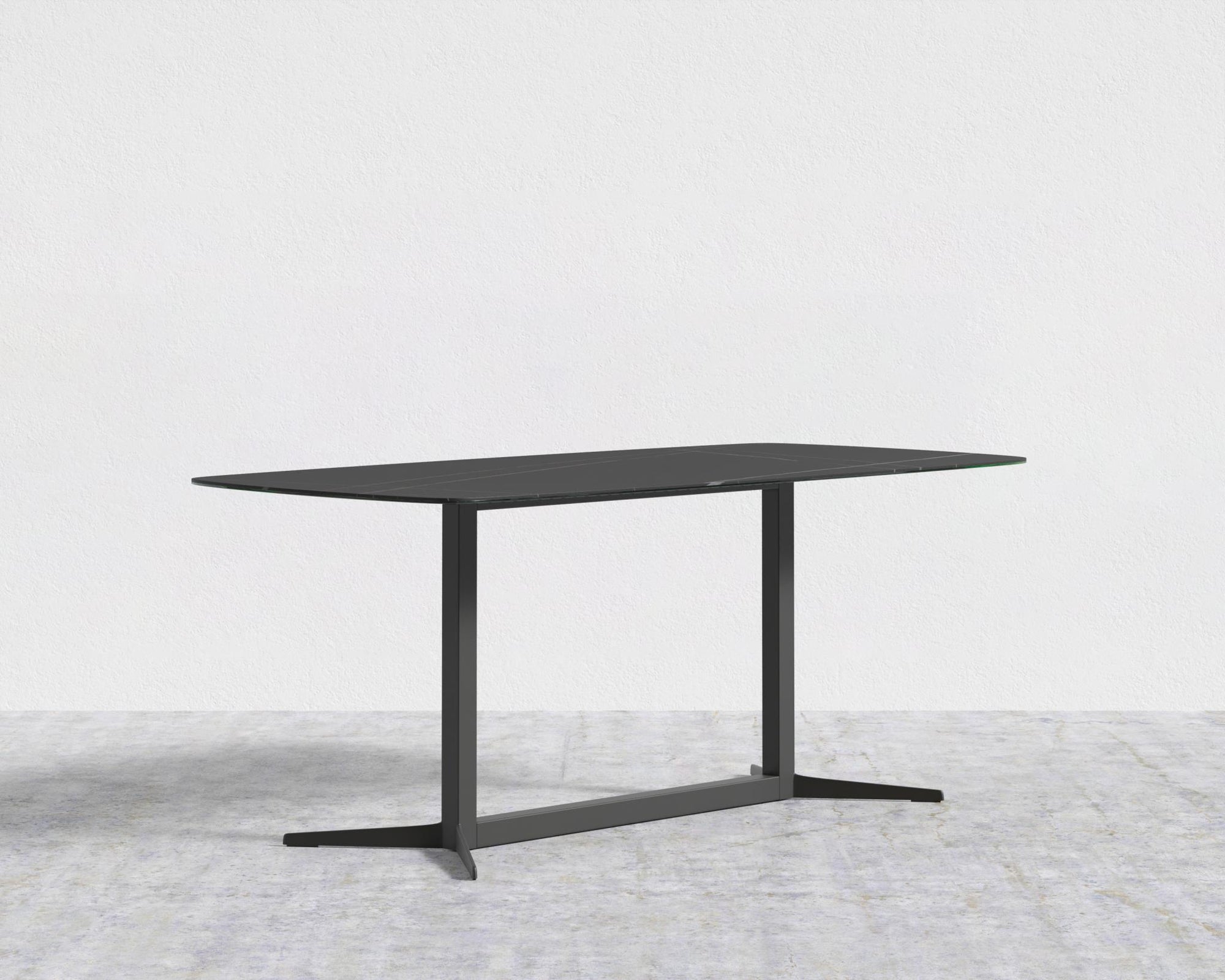 Elaine Dining Table - Black - Elaine Outdoor, Black Pietra Ceramic w/ Tempered Glass, 71" | 180cm