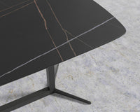 Elaine Dining Table - Black - Elaine Outdoor, Black Pietra Ceramic w/ Tempered Glass, 71" | 180cm