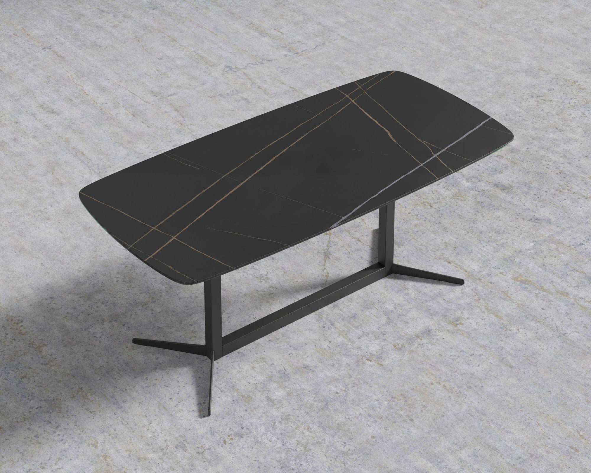 Elaine Dining Table - Black - Elaine Outdoor, Black Pietra Ceramic w/ Tempered Glass, 71" | 180cm
