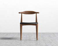 Elbow Chair - Walnut Stain, PU Leather - Monaco Black