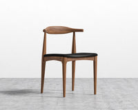 Elbow Chair - Walnut Stain, PU Leather - Monaco Black