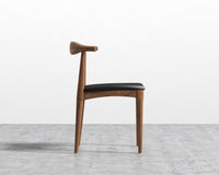 Elbow Chair - Walnut Stain, PU Leather - Monaco Black