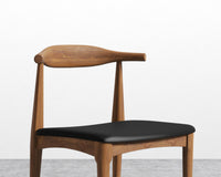 Elbow Chair - Walnut Stain, PU Leather - Monaco Black
