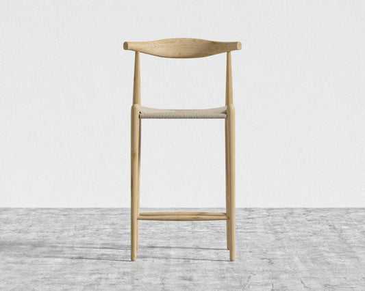 Elbow Counter Stool - Woven - Natural, Seat Color - Natural Seat Cord