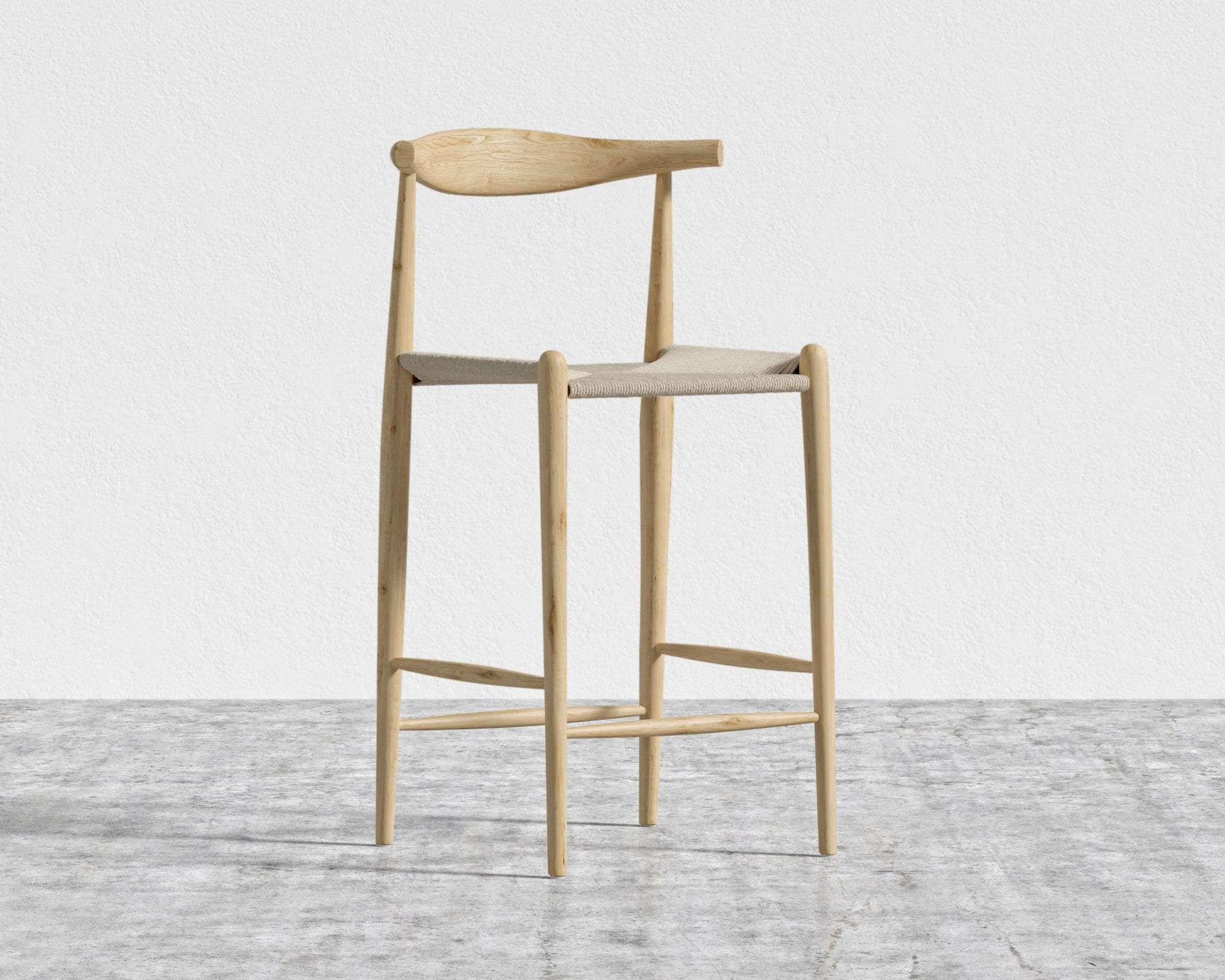 Elbow Counter Stool - Woven - Natural, Seat Color - Natural Seat Cord