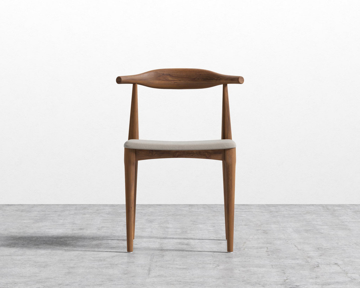 Elbow Chair - Walnut Stain, Venice Vegan Suede - Latte