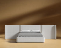 Eva Bed - King, Grey Oak Veneer, Performance Linen - Swan