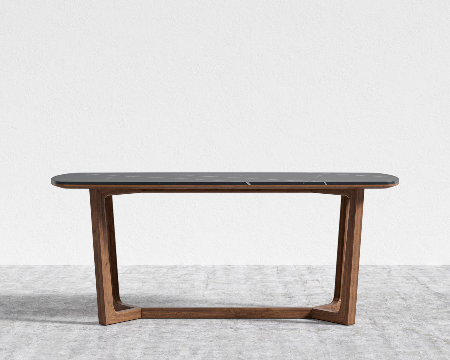 Evelyn Dining Table - Walnut, 71" | 180cm, Black Pietra Ceramic