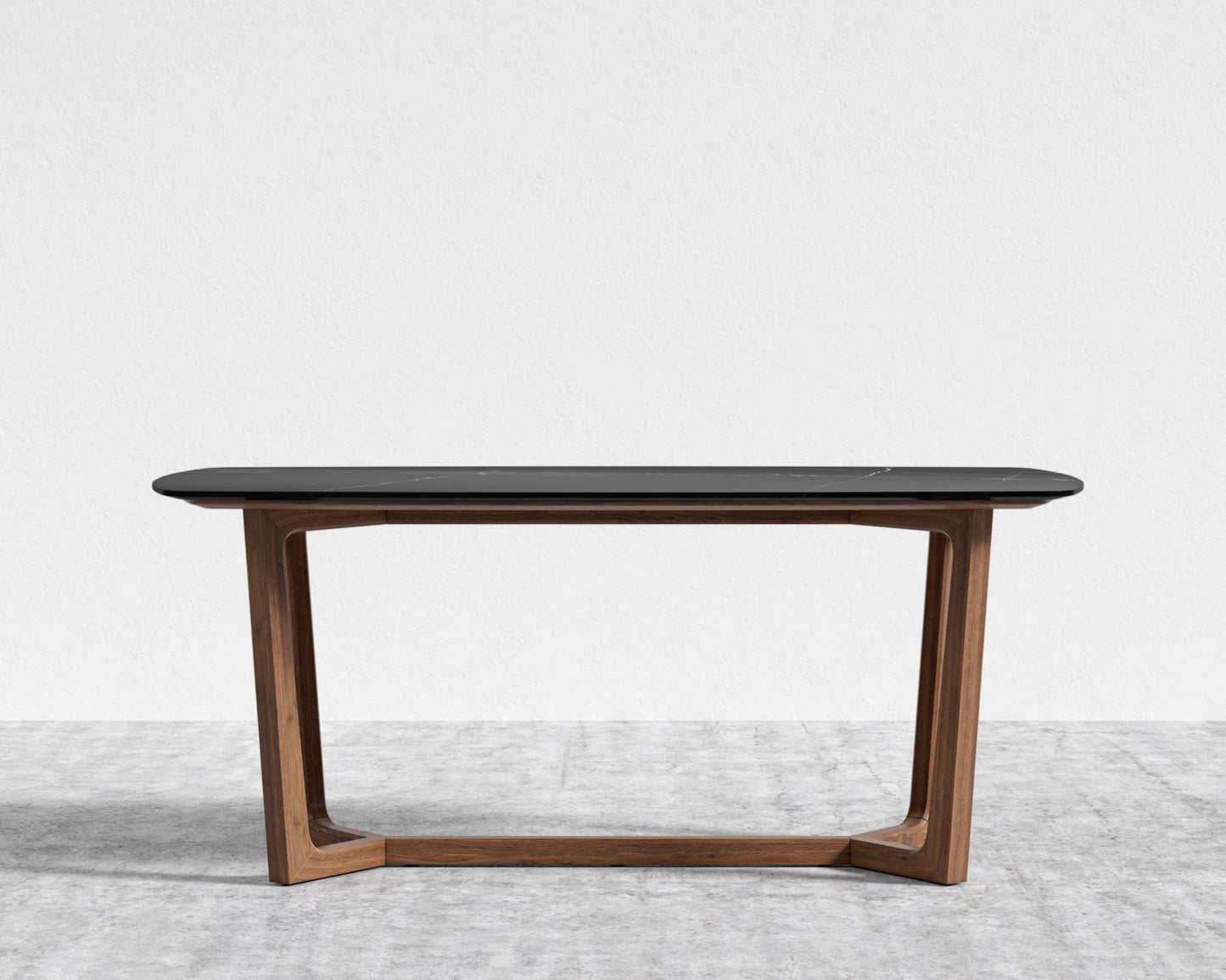 Evelyn Dining Table - Walnut, 71" | 180cm, Black Marble