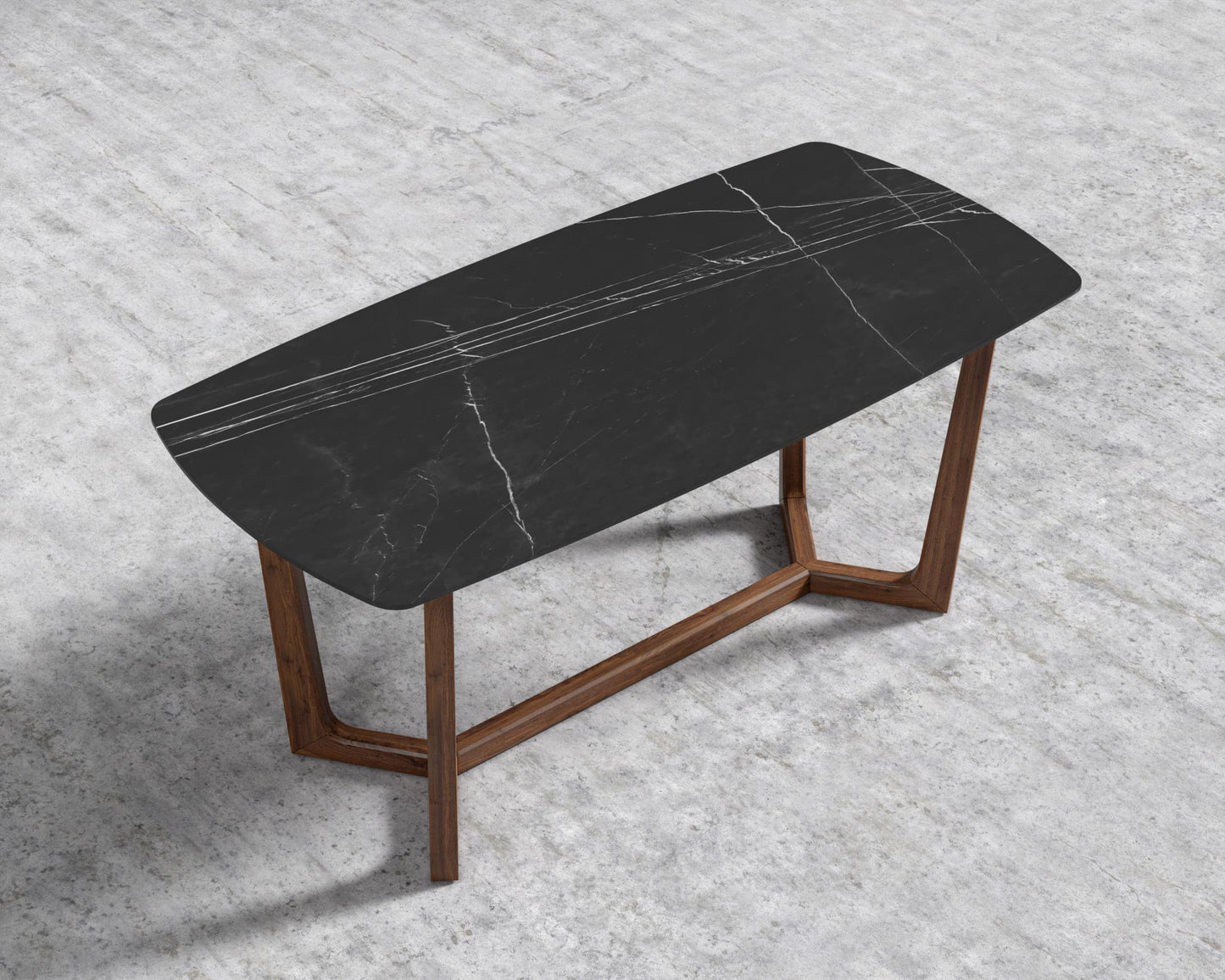 Evelyn Dining Table - Walnut, 71" | 180cm, Black Marble