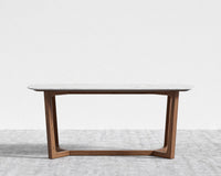 Evelyn Dining Table - Walnut, 71" | 180cm, White Carrara Marble