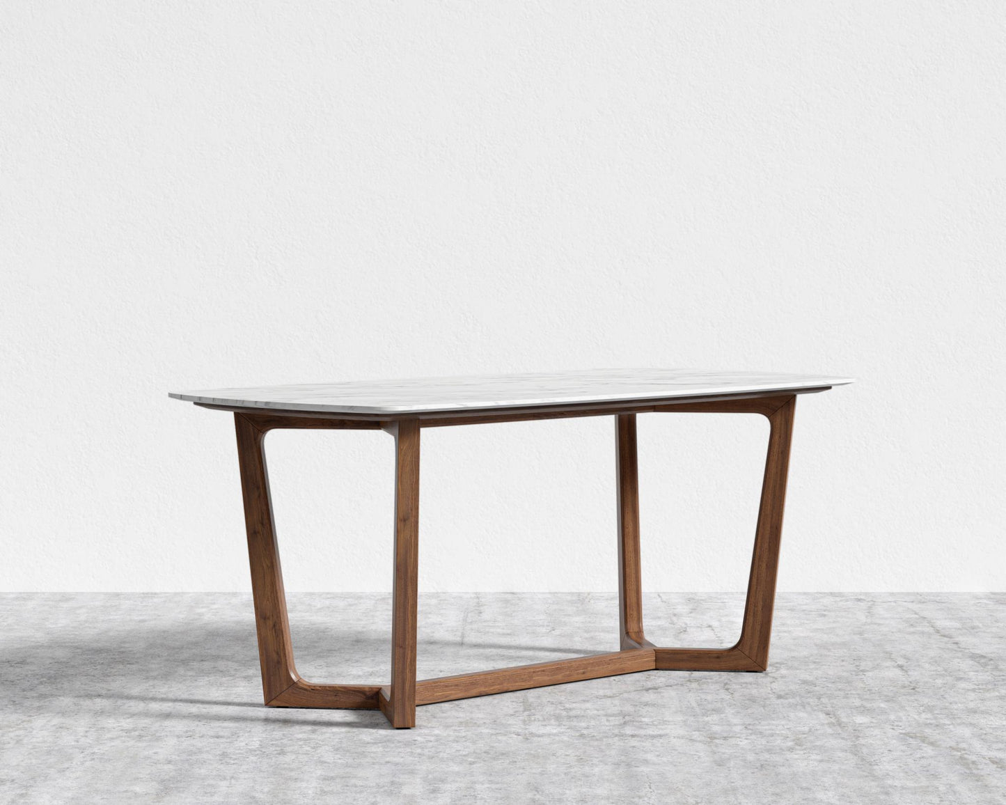 Evelyn Dining Table - Walnut, 71" | 180cm, White Carrara Marble