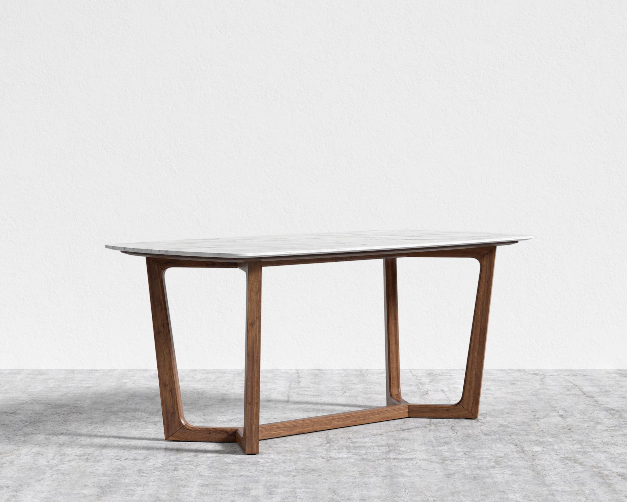 Evelyn Dining Table - Walnut, 71" | 180cm, White Carrara Marble
