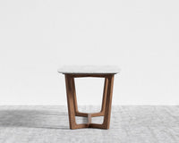 Evelyn Dining Table - Walnut, 71" | 180cm, White Carrara Marble