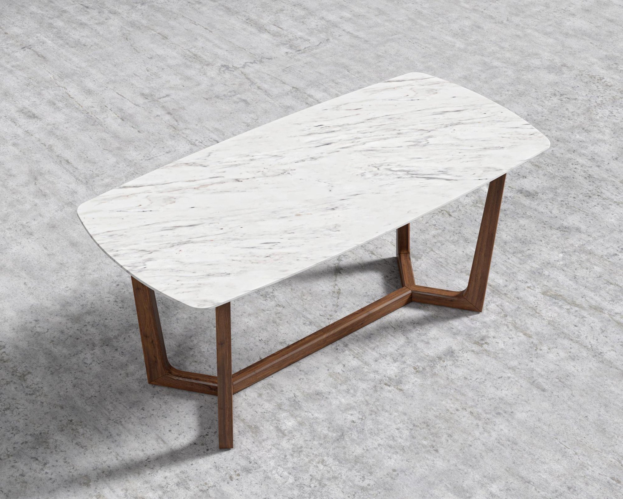 Evelyn Dining Table - Walnut, 71" | 180cm, White Carrara Marble