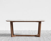 Evelyn Dining Table - Walnut, 71" | 180cm, White Calacatta Ceramic