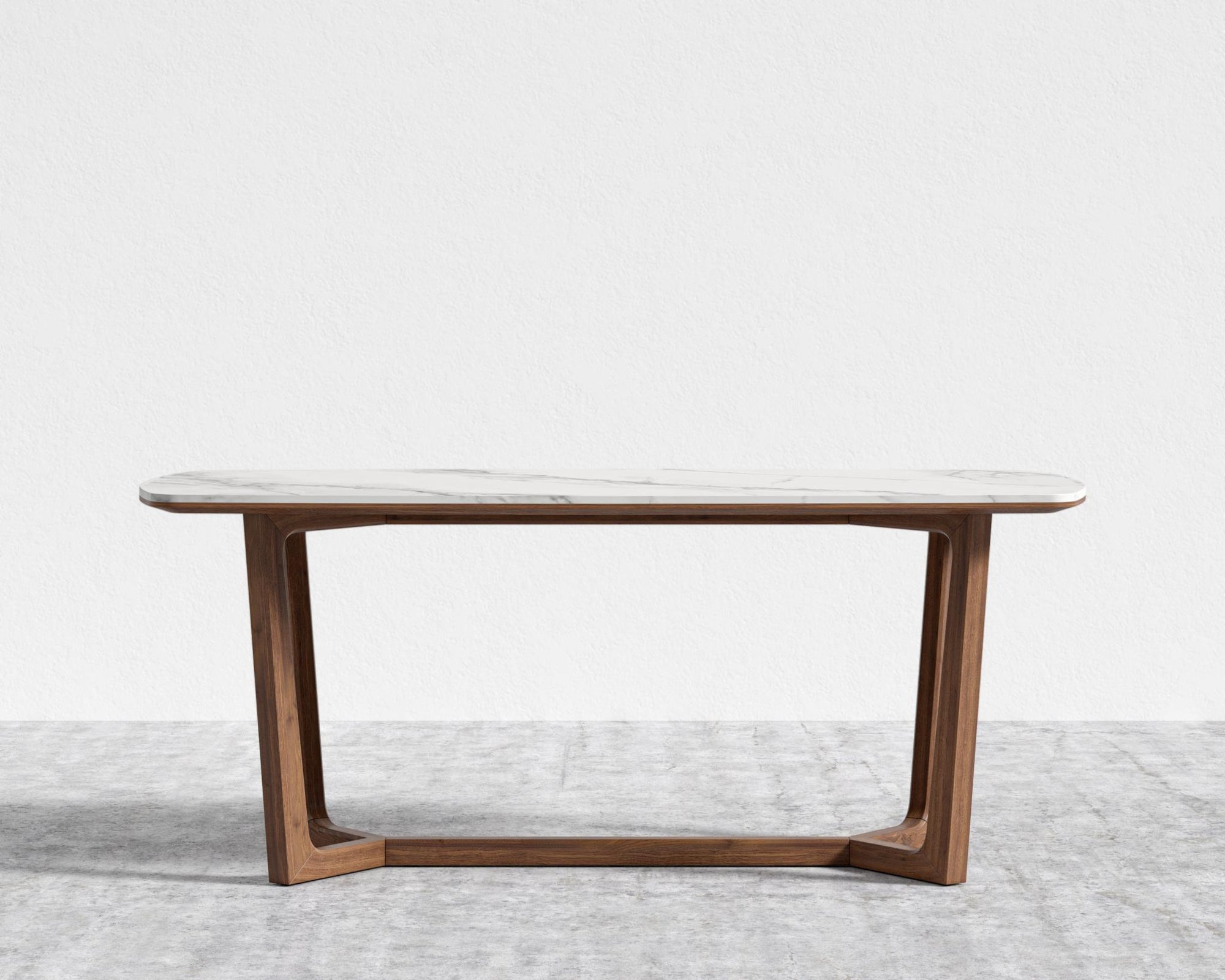 Evelyn Dining Table - Walnut, 71" | 180cm, White Calacatta Ceramic