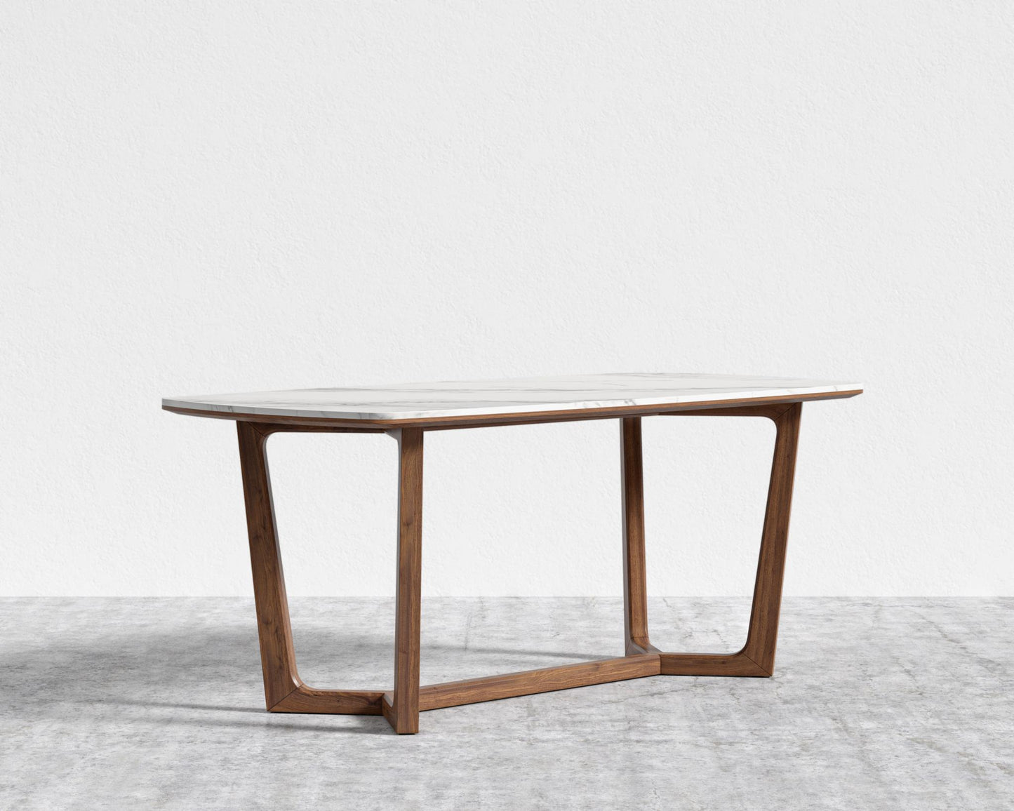 Evelyn Dining Table - Walnut, 71" | 180cm, White Calacatta Ceramic