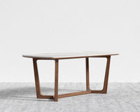 Evelyn Dining Table - Walnut, 71" | 180cm, White Calacatta Ceramic